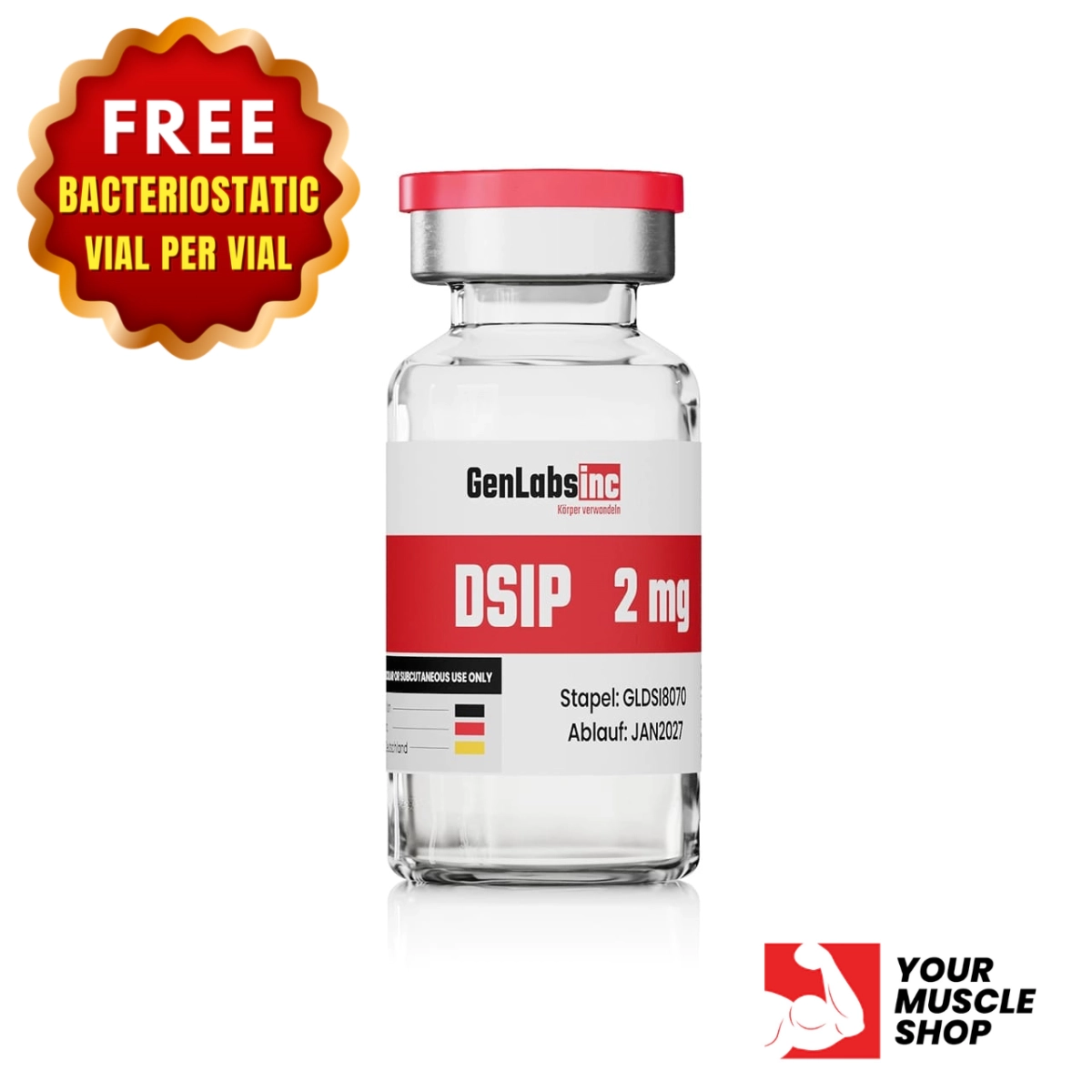 DSIP 2mg Vial – (with Bacteriostatic Water) – Genlabs