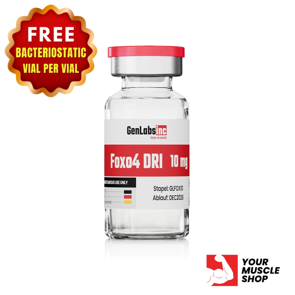 Foxo4 Dri 10mg Vial – (with Bacteriostatic Water) – Genlabs