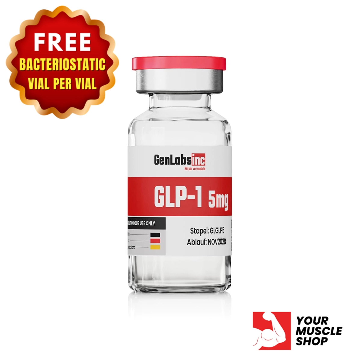 Glp – 1 5mg Vial – (with Bacteriostatic Water) – Genlabs
