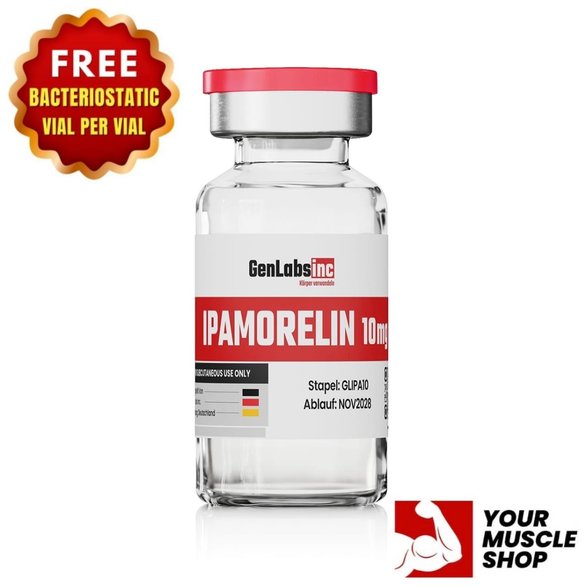 Ipamorelin – 10mg Vial – (with Bacteriostatic Water) – Genlabs