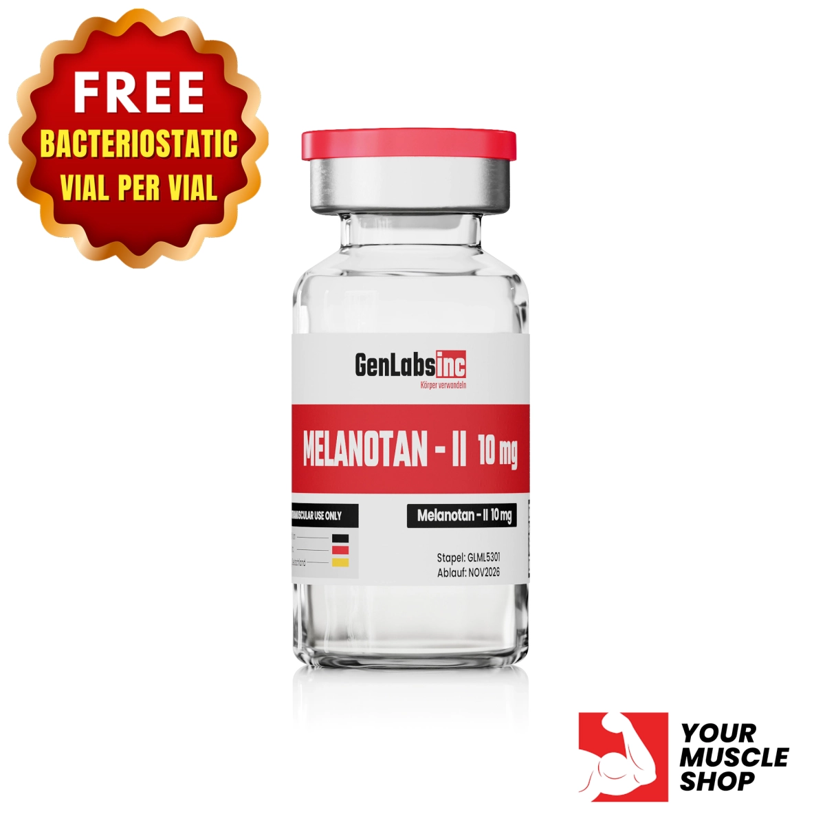 Melanotan Ii – 10mg / Vial – (with Bacteriostatic Water) – Genlabs
