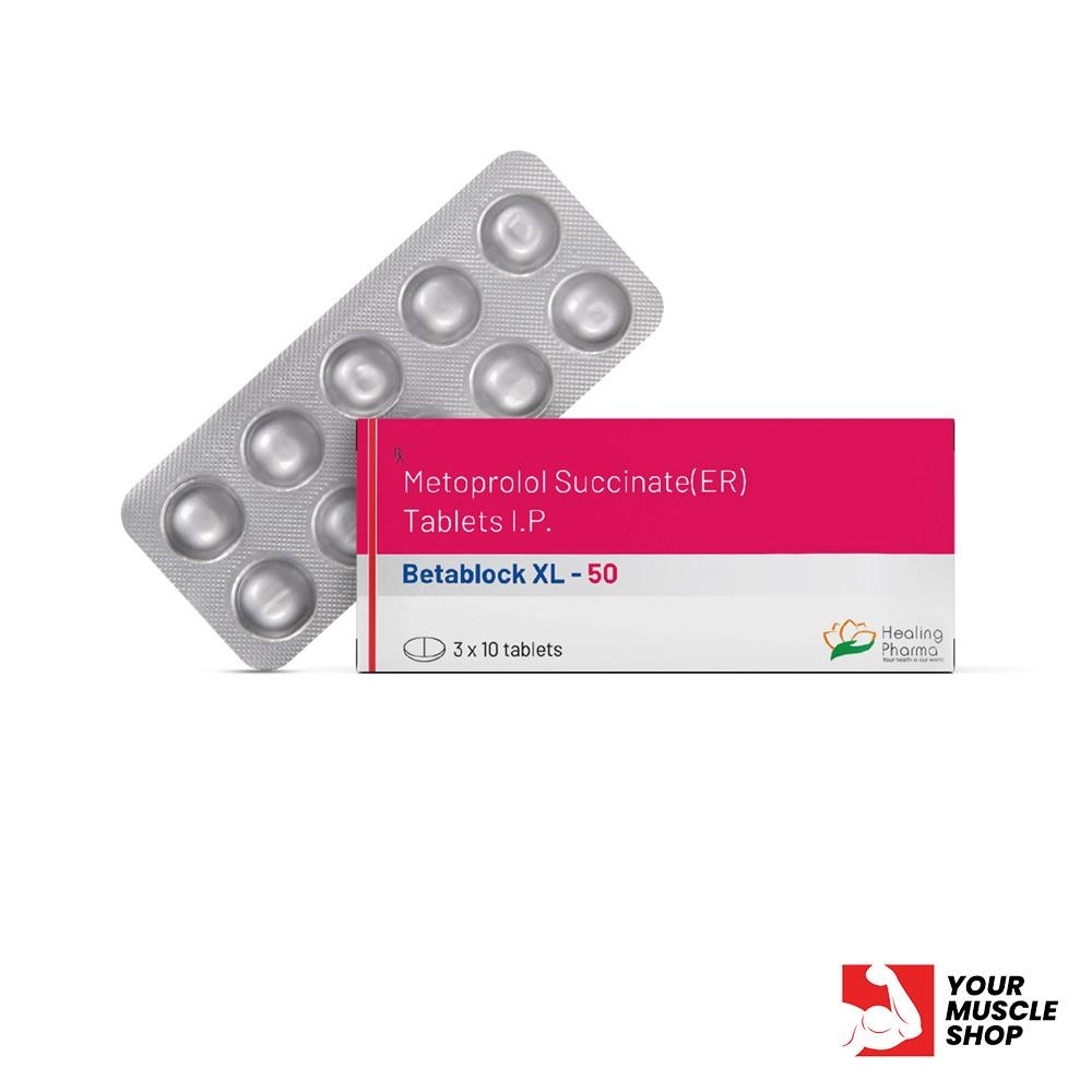 Metoprolol Succinate ( Betablocker Extended Release ) 50 mg (30 Tablets Pack) Healing Pharma