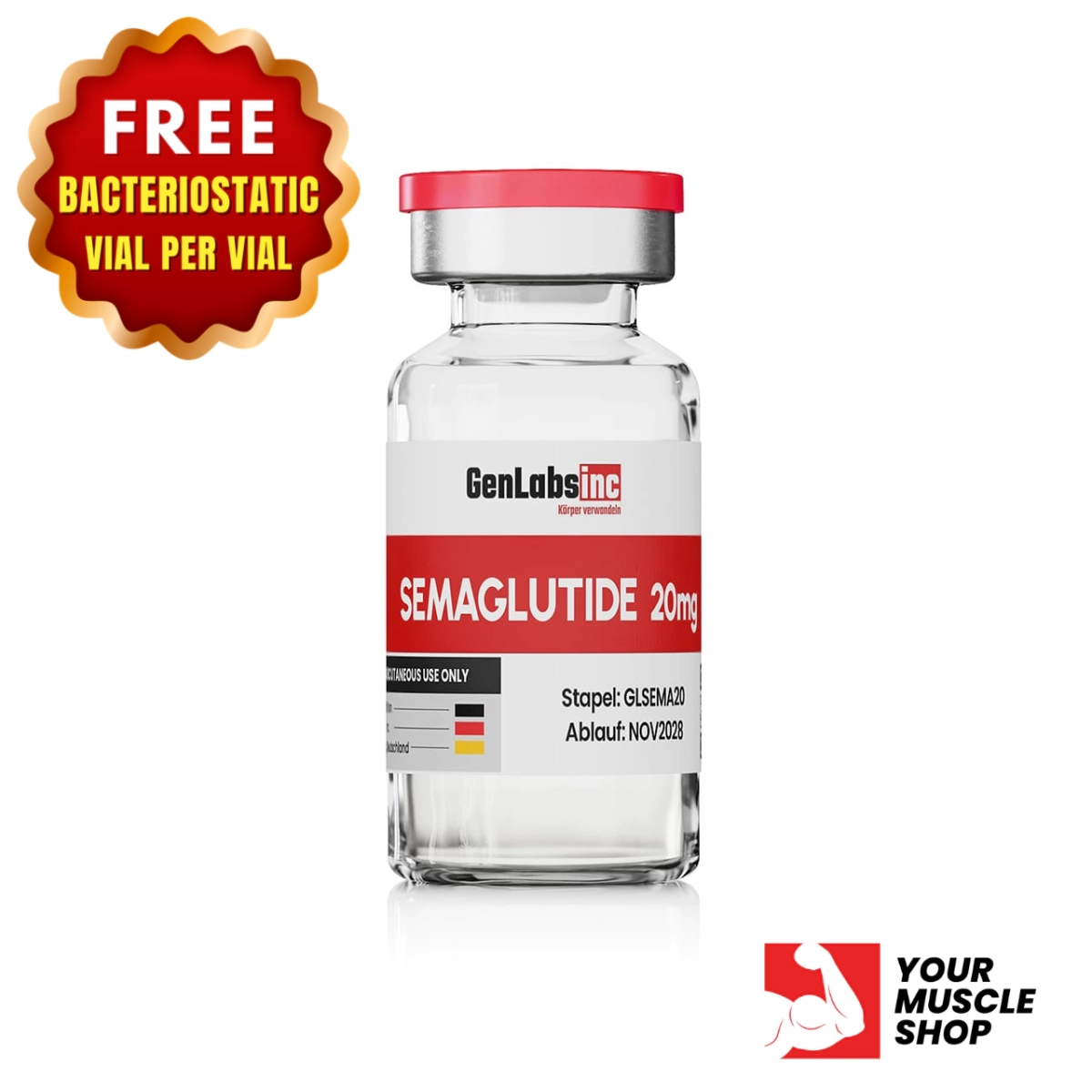 Semaglutide (ozempic) – 20mg Vial – (with Bacteriostatic Water) – Genlabs