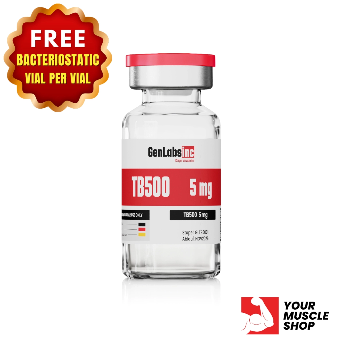 Tb 500 – 5mg/ Vial – (with Bacteriostatic Water) – Genlabs
