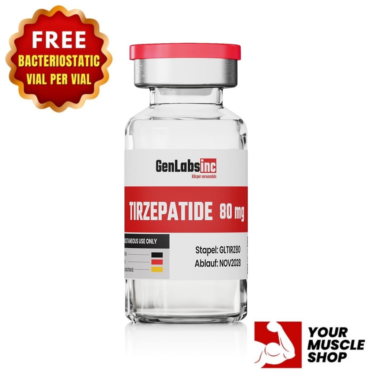 Tirzepatide 80mg Vial – (with Bacteriostatic Water) – Genlabs