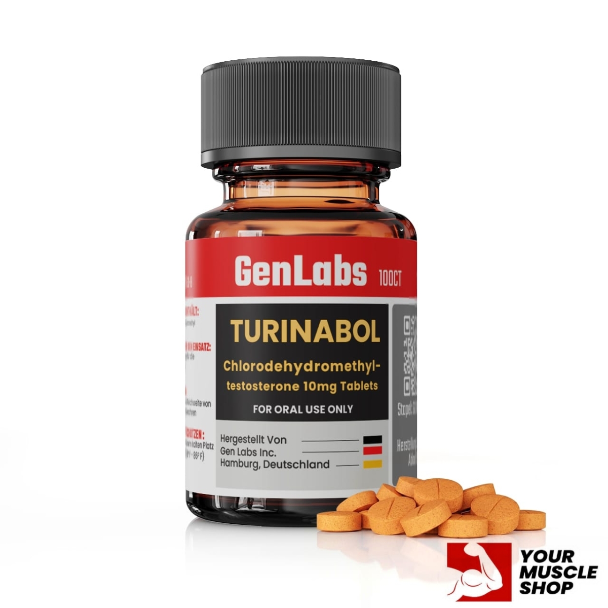 Turinabol (4 – Chlorodehydromethyl Testosterone) 10 mg – 100 Tablets – Genlabs