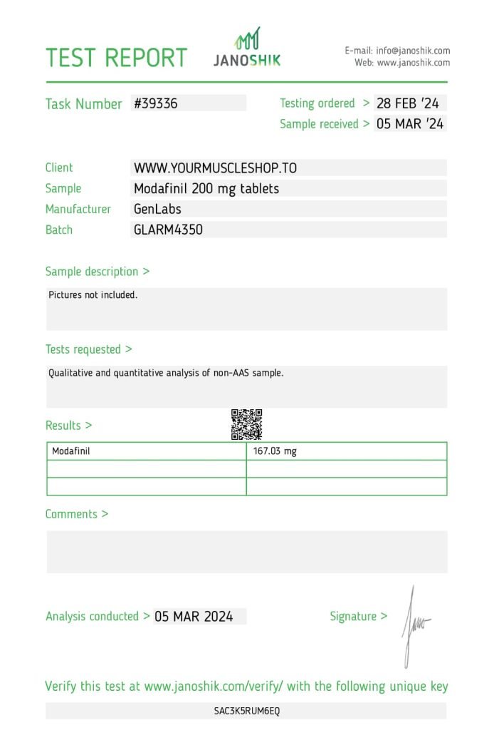MODAFINIL TABLETS USP 200 MG – 30 TABLETS – GENLABS - Image 2