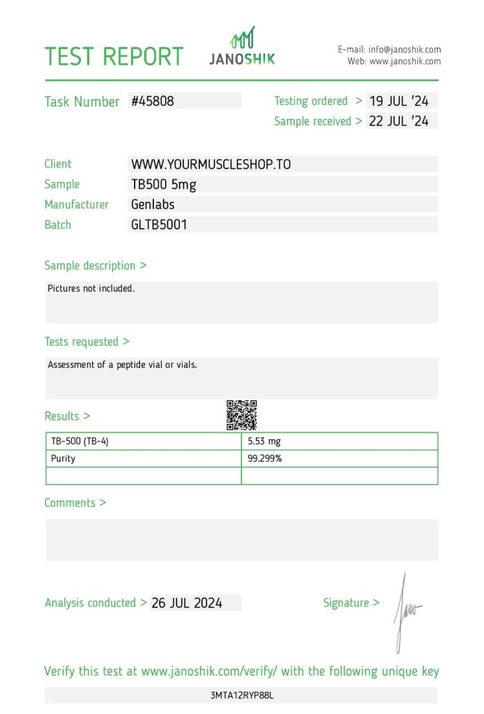 TB 500 – 5MG/ VIAL – GENLABS - Image 2