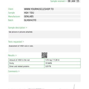 GENTROPIN (SOMATROPIN) 150IU HGH KIT WITH BACTERIOSTATIC WATER – GENLABS
