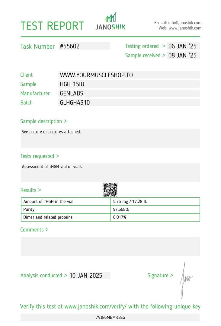 GENTROPIN (SOMATROPIN) 150IU HGH KIT WITH BACTERIOSTATIC WATER – GENLABS