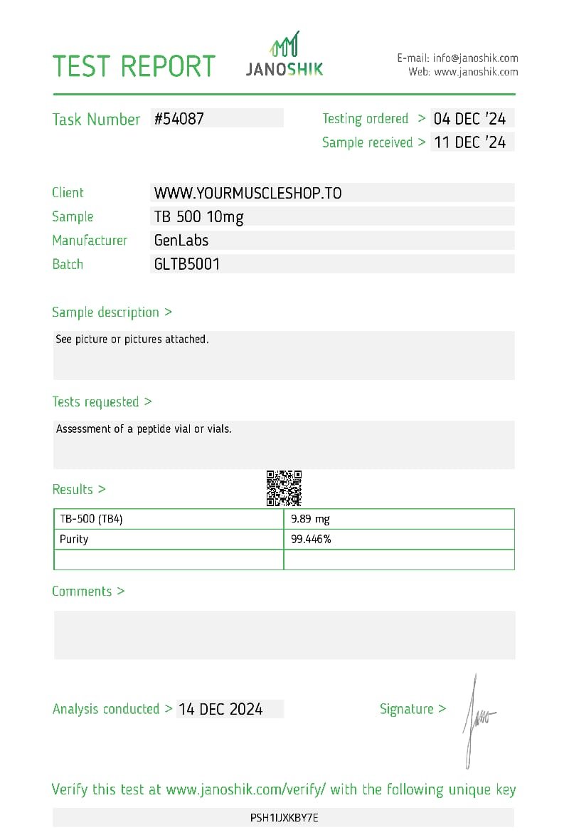 TB 500 10MG VIAL – GENLABS - Image 2