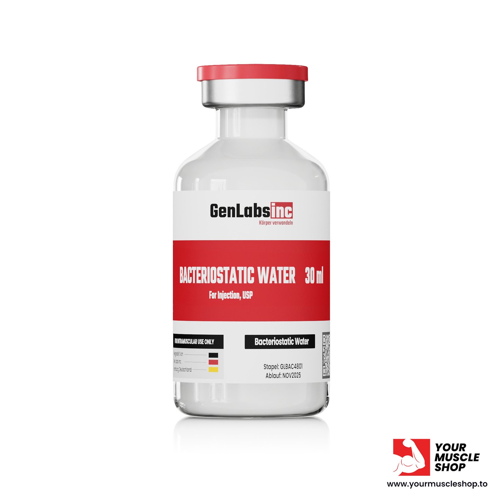 BACTERIOSTATIC WATER 30ML BOTTLE – GENLABS