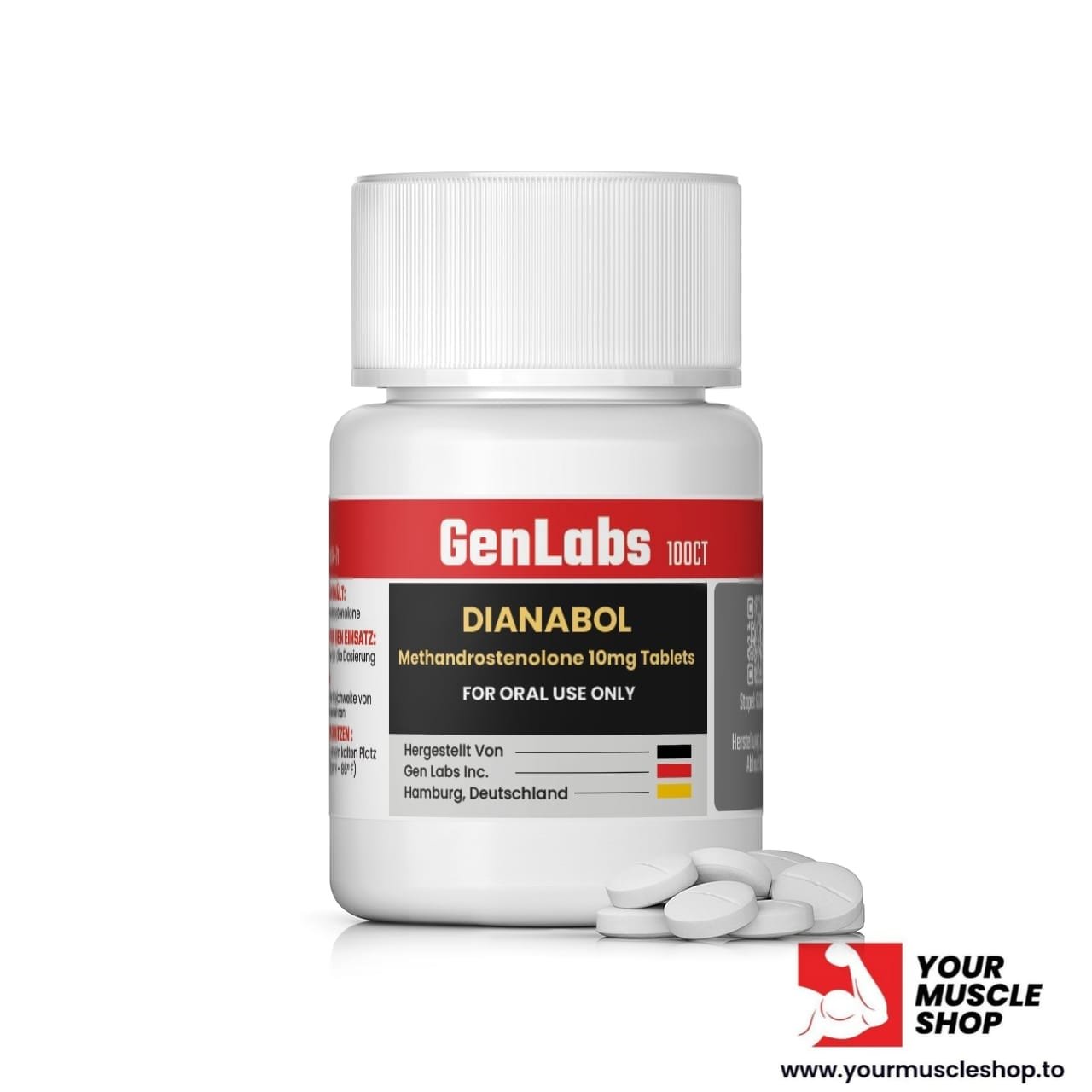 DIANABOL (D – BOL) 10MG / PER TAB – 100 TABLETS – GENLABS - Image 2