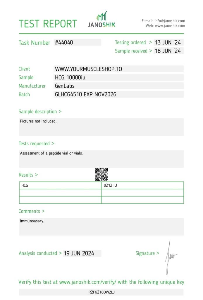 HCG 10000IU – VIAL ( HUMAN CHORIONIC GONADOTROPIN ) WITH BACTERIOSTATIC WATER- GENLABS - Image 4