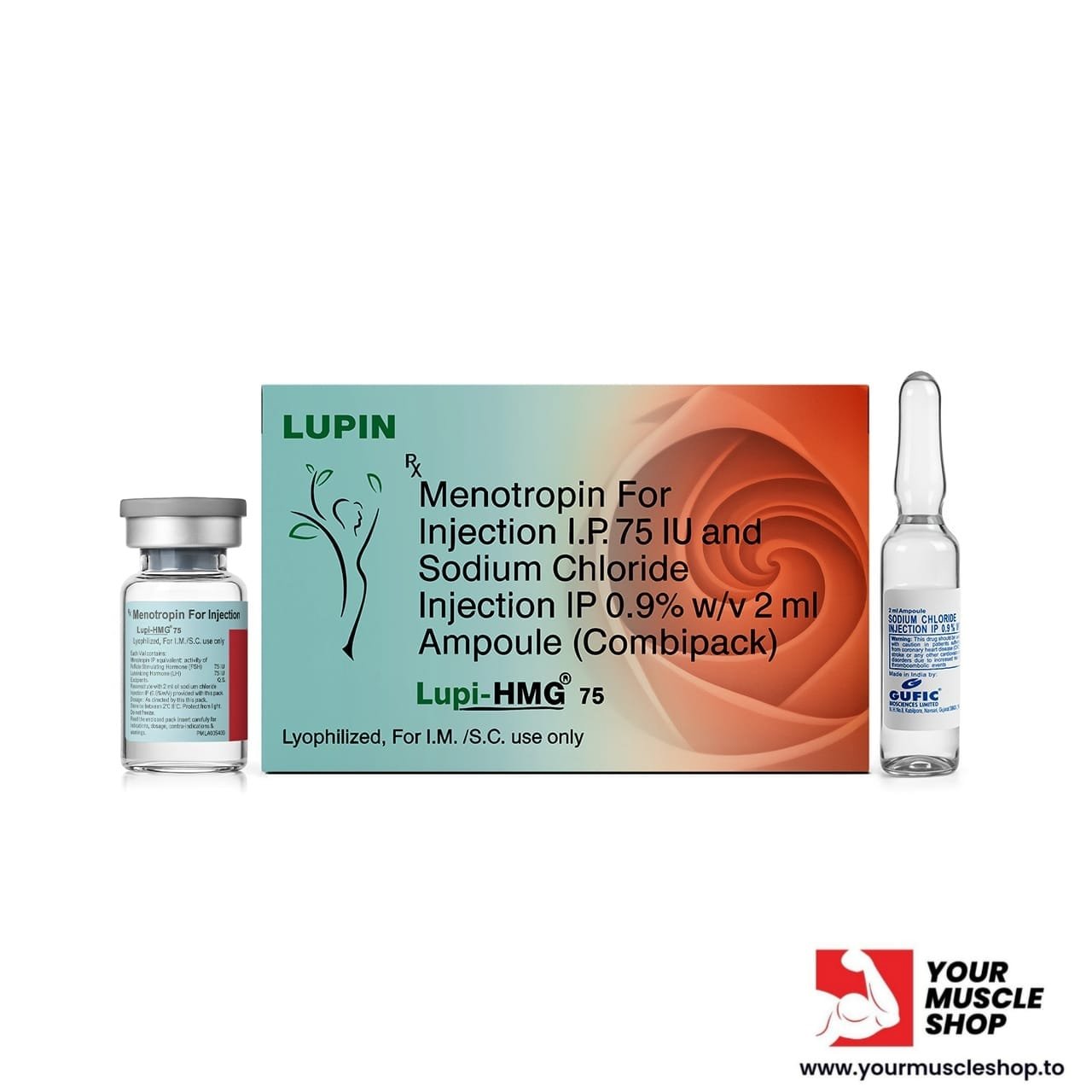 HMG – ( MENOTROPIN FOR INJECTION IP 75 IU AND SODIUM CHLORIDE INJECTION IP 0.9% W/V 2ML AMPOULE ) – LUPIN
