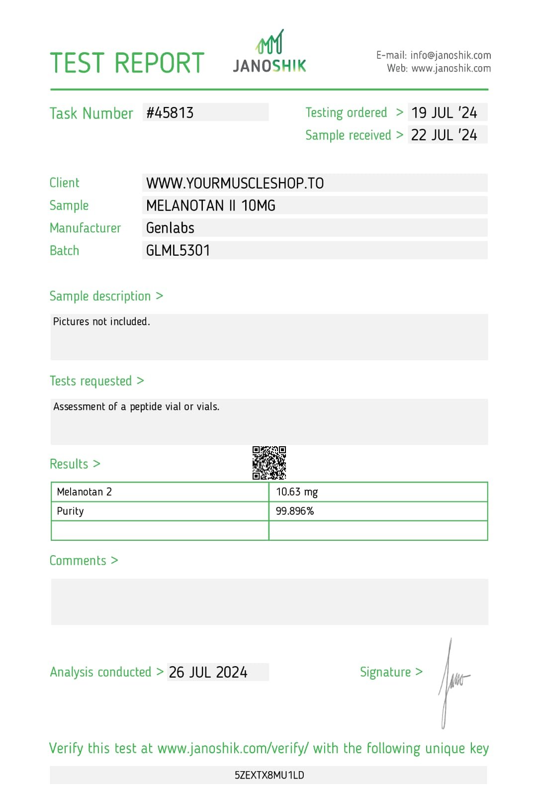 MELANOTAN II – 10MG / VIAL – GENLABS - Image 2