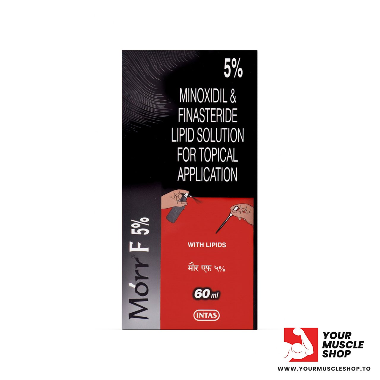 MINOXIDIL & FINASTERIDE LIPID SOLUTION 5% (MORR-F) – 60ML BOTTLE – INTAS PHARMACUETICAL - Image 2