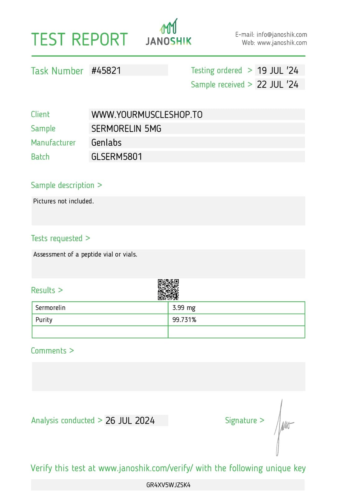 SERMORELIN – 5MG VIAL – GENLABS - Image 2