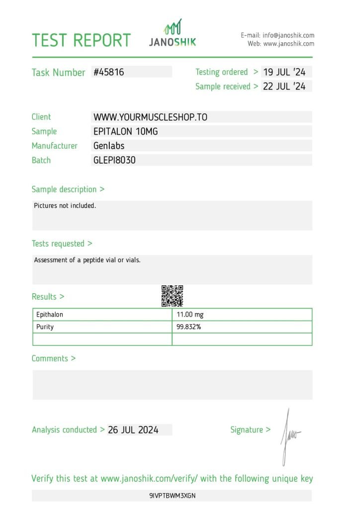 EPITALON – 10MG VIAL – GENLABS - Image 2
